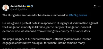 Ukraine Summons Hungarian Ambassador Over Minority Discrimination