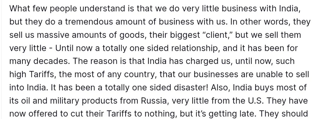 Trump Critiques India’s Trade Tariffs, Signals Potential Retaliation