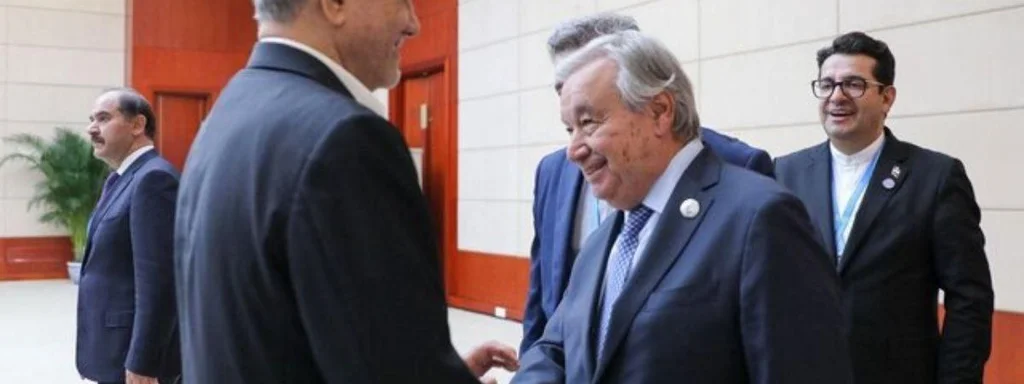 Iran's President Pezeshkian Engages UN Chief Guterres at SCO Summit