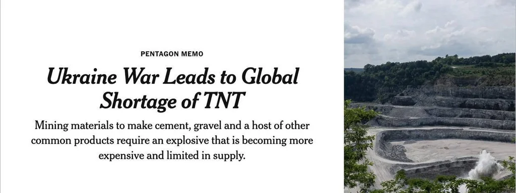 Ukraine Conflict Sparks Global TNT Shortage, U.S. Army Plans Delay