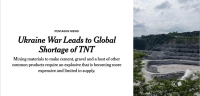 Ukraine Conflict Sparks Global TNT Shortage, U.S. Army Plans Delay