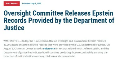 House Oversight Committee Unveils Extensive Epstein Records Cache