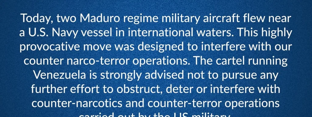 Venezuela's Military Provokes U.S. Navy During Anti-Drug Operations