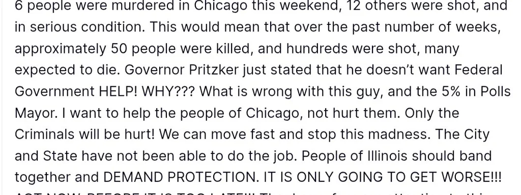 Featured image for: Trump Urges Illinois Residents to Demand Protection from Crime Trump Urges Illinois Residents to Demand Protection from Crime