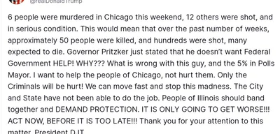 Trump Urges Illinois Residents to Demand Protection from Crime