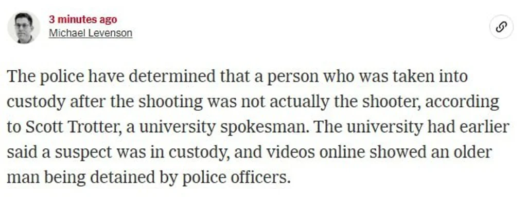 Featured image for: Police Clear Suspect in University Shooting, Search Continues Police Clear Suspect in University Shooting, Search Continues