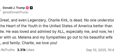 President Trump Pays Tribute to Late Youth Advocate Charlie Kirk