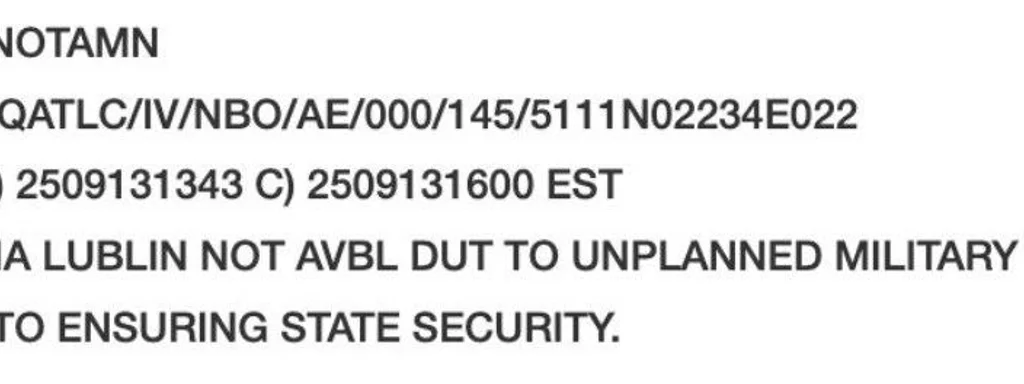 Featured image for: Lublin Airport Closes for Military Activity; Flights Diverted to Warsaw Lublin Airport Closes for Military Activity; Flights Diverted to Warsaw