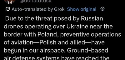 Poland Activates Air Defenses in Response to Russian Drone Threat
