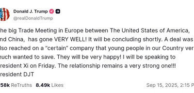 Trump announces successful trade meeting with China, deal reached on key company