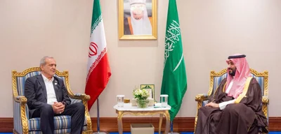 Iranian President Masoud Pezeshkian meets Saudi Crown Prince Mohammad bin Salman in Doha