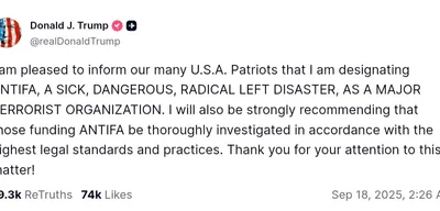 Trump designates ANTIFA as a major terrorist organization