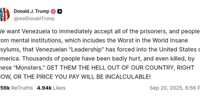 Trump demands Venezuela accept prisoners and mental health patients