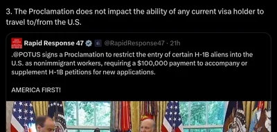 Trump's H-1B Proclamation applies only to future applicants outside U.S.