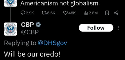 US Department of Homeland Security declares 'Americamism not globalism'