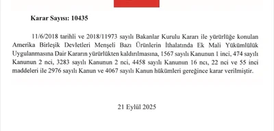Türkiye removes additional import tariffs on US goods from 2018