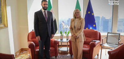 Syrian Interim President Ahmed al-Sharaa meets Italian Prime Minister Giorgia Meloni
