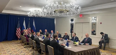 Russian Foreign Minister Sergey Lavrov meets US Secretary of State Marco Rubio