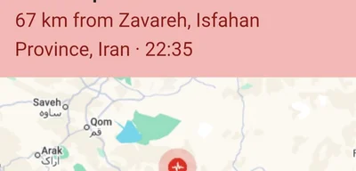 5.1 magnitude earthquake strikes 67km from Zavareh, Iran