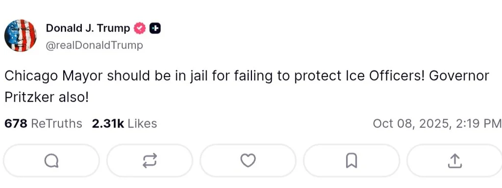 Trump says Chicago Mayor and Governor Pritzker should be in jail