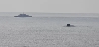 Russian Kilo-class submarine detected off Brittany, France, October 12