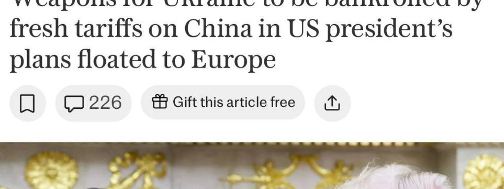 Trump proposes 500% levy on China imports to fund Ukraine military
