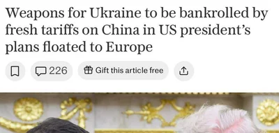 Trump proposes 500% levy on China imports to fund Ukraine military