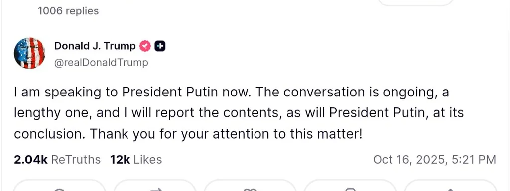 President Trump speaks with President Putin in ongoing conversation