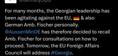 Germany recalls Ambassador Fischer for consultations on Georgia