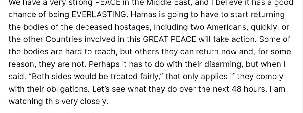 Featured image for: Trump demands Hamas return deceased hostages, including 2 Americans, in 48 hours Trump demands Hamas return deceased hostages, including 2 Americans, in 48 hours