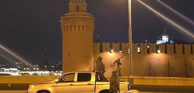 Russian air defense units deployed in central Moscow near Kremlin