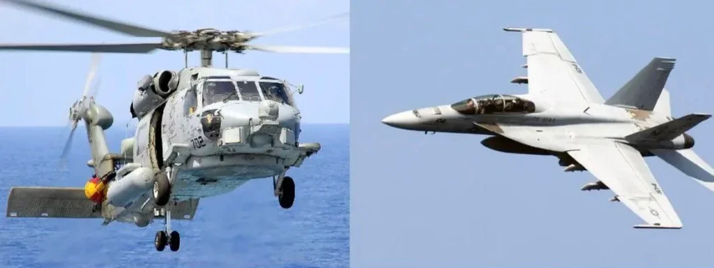 U.S. Navy MH-60R Helicopter and F/A-18F Super Hornet Crash in South China Sea