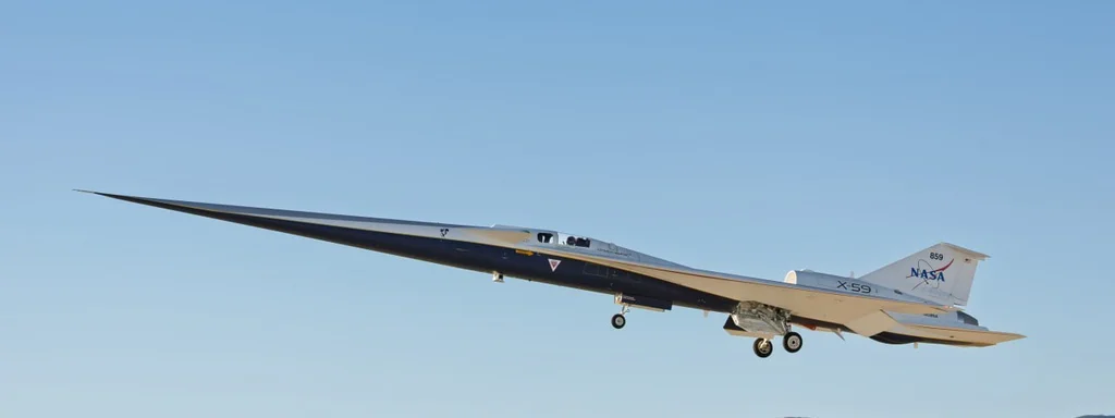 Featured image for: NASA's X-59 quiet supersonic jet completes first flight over California NASA's X-59 quiet supersonic jet completes first flight over California