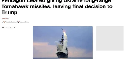 Pentagon approves Tomahawk missile transfer to Ukraine, decision pending Trump