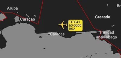 Two B-52 strategic bombers flying off the coast of Venezuela