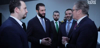 Syrian Interim-President Ahmed al-Sharaa meets UK Prime Minister Keir Starmer