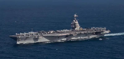 USS Ford aircraft carrier strike group arrives in the Caribbean