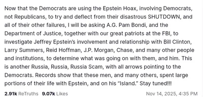 Trump directs AG Pam Bondi and DOJ to investigate Epstein's ties