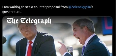 Nigel Farage rejects Trump's Ukraine peace proposal as 'unacceptable'