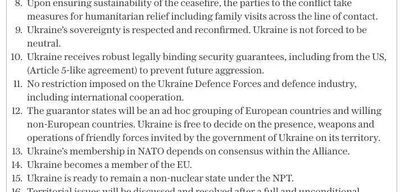 24-point European counter-proposal for ending the war in Ukraine revealed