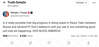 Trump questions progress in Russia-Ukraine peace talks