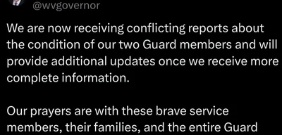 West Virginia Governor reports conflicting information on Guard members' condition