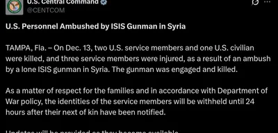 Two U.S. service members and one civilian killed in ISIS ambush in Syria