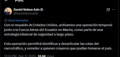 Ecuador and US launch operation to dismantle drug trafficking routes