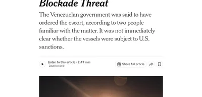 Venezuelan Navy Escorts Vessels After Trump's Blockade Threat