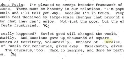 Putin calls Ukraine an 'artificial state' in conversations with Bush