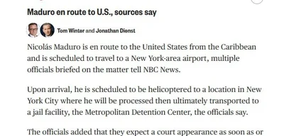 Nicolás Maduro to appear in U.S. court by Monday evening