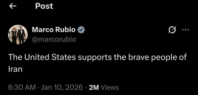 U.S. Secretary of State Marco Rubio says US supports brave people of Iran