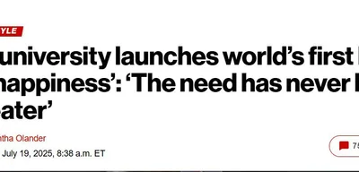 New Jersey University Launches World's First Department of Happiness