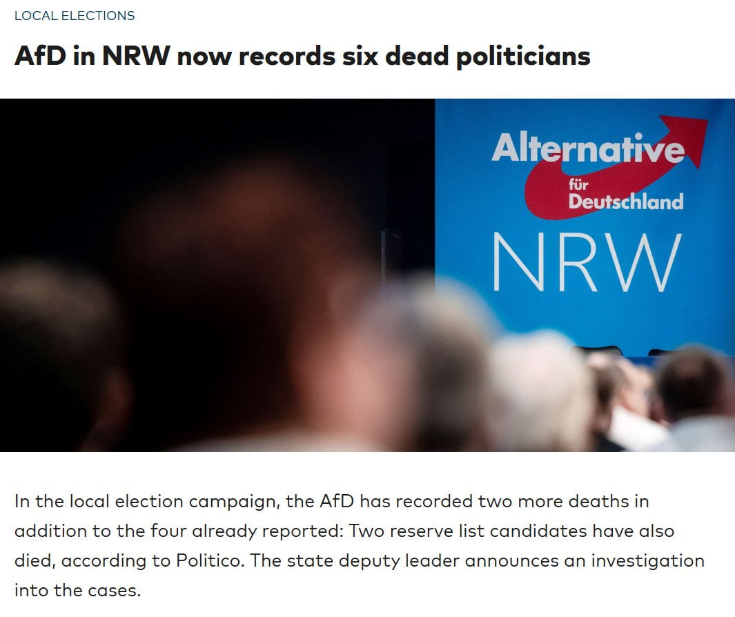 Six AfD Politicians Die Amidst Tensions Before Local Elections